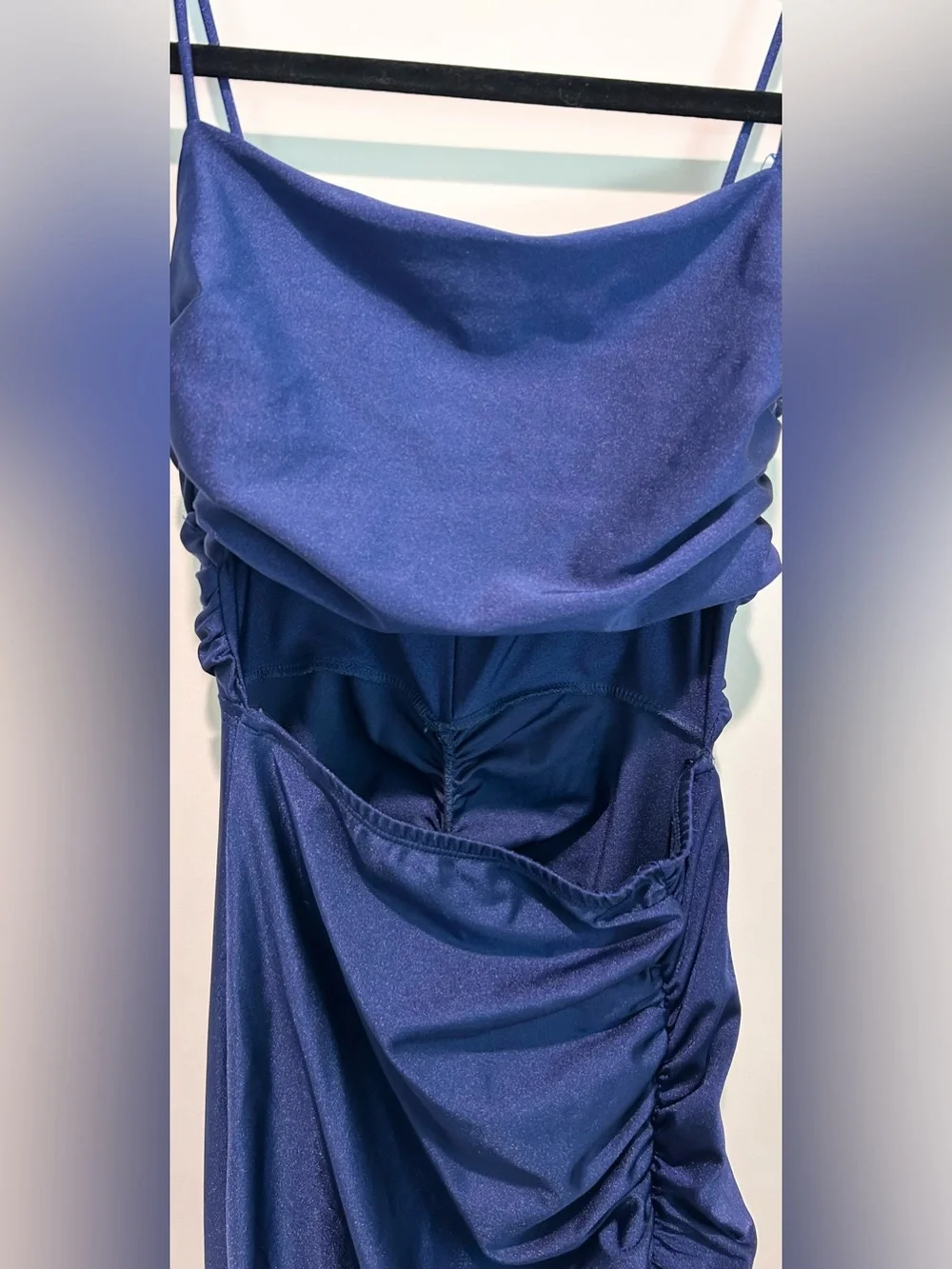 Windsor Cobalt Blue Cutout Ruched Maxi Dress XS Formal Wedding Guest Prom Gown - Picture 3 of 8